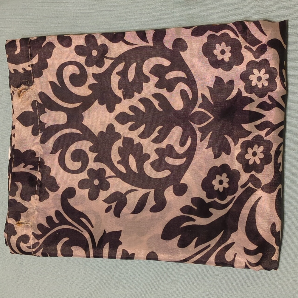 Beige and black medallion design shower curtain